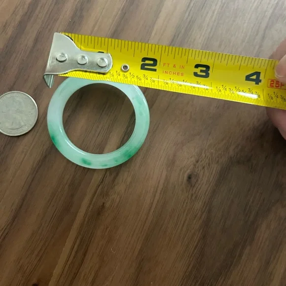 Green and White Jade Baby Bangle Bracelet